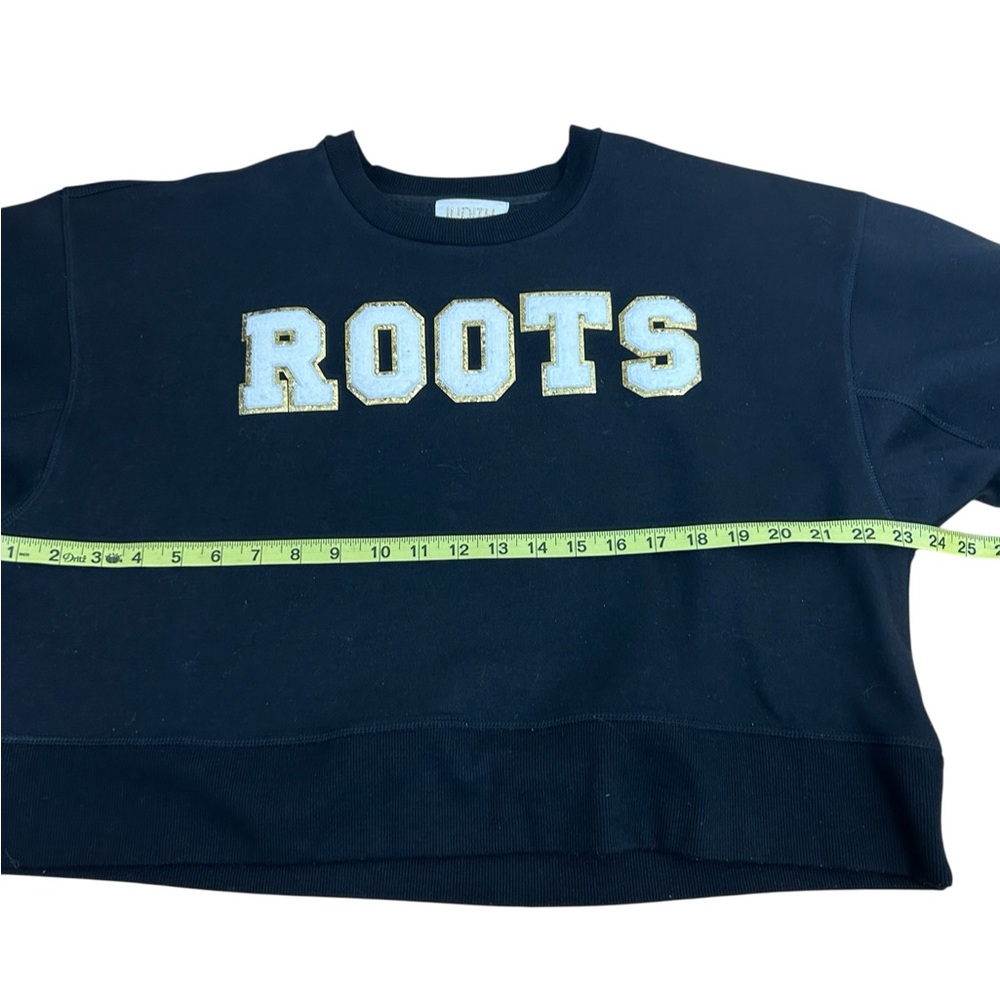 Judith March ROOTS Cropped Oversized Pullover Sweatshirt size small - Picture 6 of 7